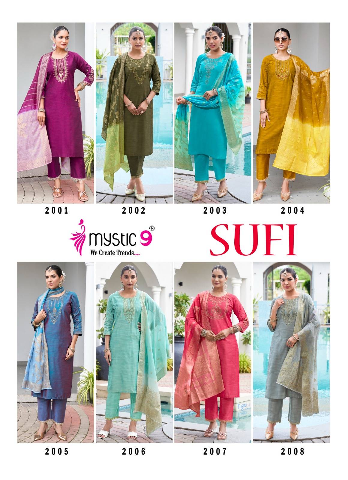 Mystic9 sufi vol 2 straight kurti wholesale for women